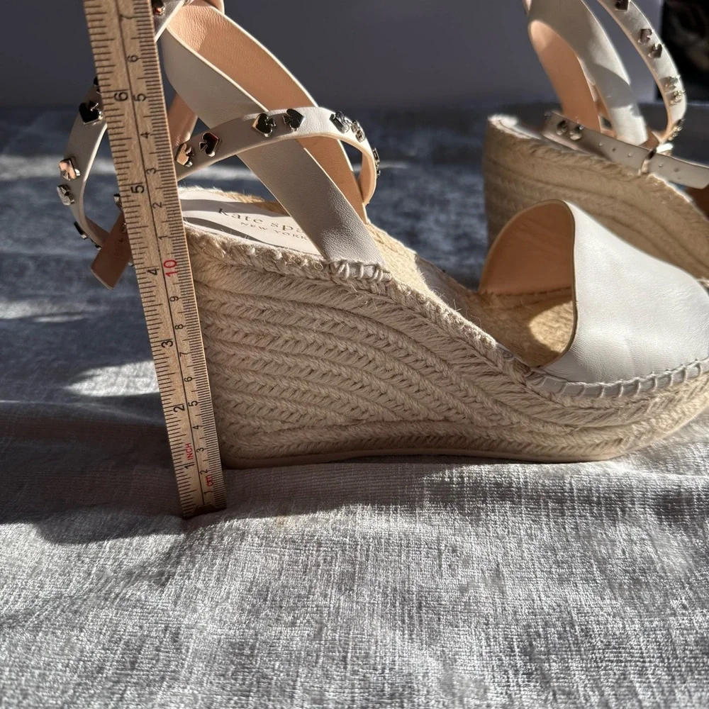 Kate Spade Cream Espadrille Shoes with Suede Finish (9.5)